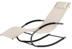 MultiGarden Kerti hintaszék nyugágy, bézs, acél vázzal, 150 kg teherbírás (PL058 BEIGE)