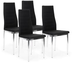 ModernHOME 4 db fekete szövet étkezőszék krómozott acéllábakkal, 120 kg (DC855-C-4 BLACK)