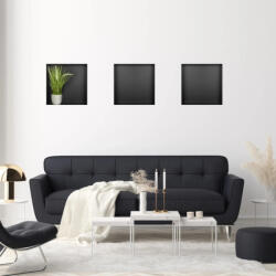 BALNEO WALL-BOX négyzet alakú süllyesztett polc keret nélküli 30x30x10 cm, matt fekete OB-BL2-NR (OB-BL2-NR)