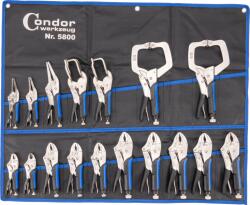 CONDOR Set clesti de blocare, 17 piese, universal/sudor/clema/Langbeck, Condor 5800 (CR-5800) Cleste