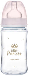 Canpol babies BABIES Széles szájú palack Royal Baby 240 ml rózsaszín - vitalcafe