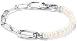 Thomas Sabo Tenyésztett gyöngy és hosszúkás szemű ezüst karkötő nyitható szemmel - C1209-082-14-L17 (C1209-082-14-L17)