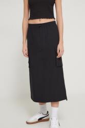 Tommy Jeans szoknya fekete, midi, egyenes - fekete S