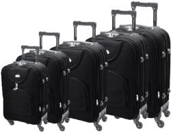 Dollcini Puhafedeles Bőrönd - 4 Kerekes, Bővíthető, Külön vagy Szettben - Fekete - 5 db set (007161E)