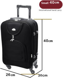 Dollcini Puhafedeles Bőrönd - 4 Kerekes, Bővíthető, Külön vagy Szettben - Fekete - 40 cm (007161F)