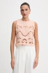 TWINSET pamut top narancssárga, nyomott mintás, 251TT2165 - narancssárga 40