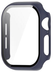 Apple Watch 10 (42 mm), Műanyag védőkeret, kijelzővédő üveggel, közepesen ütésálló, szíj nélkül, sötétkék