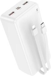 BOROFONE POWER BANK Borofone BJ57B, 30000mAh, 22.5W, 2 x USB; 1 x cablu USB Type-C, 1 x cablu Iphone Lightning, alb, 6941991116476 (timbru verde 0.98 lei) (6941991116476)