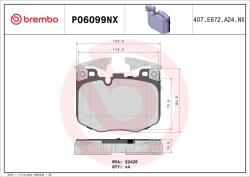 BREMBO fékbetétkészlet, tárcsafék BREMBO P06099NX (P06099NX)