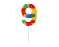 Godan Építőkocka 9-es Pick Blocks tortagyertya, számgyertya MLG413035 (MLG413035)