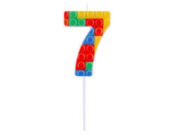 Godan Építőkocka 7-es Pick Blocks tortagyertya, számgyertya MLG413004 (MLG413004)