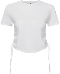 TriDri® Crop top de damă cu fronseuri laterale - Albă | XS (TR069-1000407143)