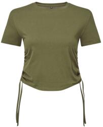 TriDri® Crop top de damă cu fronseuri laterale - Măslin | M (TR069-1000407157)