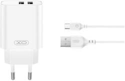XO CE34 Hálózati töltő szett 2*USB-A 2, 4A + USB-C kábellel - xpro