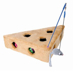 TRIXIE Játék Macskának Plüss Sajt 3 Labdával 36x8x26cm - blupet