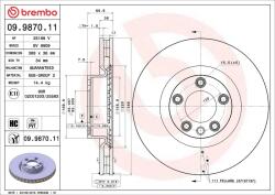 BREMBO féktárcsa BREMBO 09.9870. 11 for PORSCHE, VW (09.9870.11)