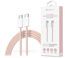 DEVIA Smart Series Woven 60W PD Type-C/Type-C adat- és töltőkábel 1m - pink - rexdigital