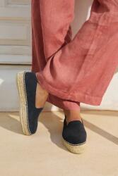 Manebi espadrilles velúrból Hamptons Double Sole Espadrilles fekete, női, platformos, K 1.5 D0 - fekete Női 41
