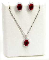 NAPSUGÁR ezüst szett (rubin piros) (2025060410)