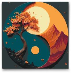  Festés számok szerint - Jin Jang - Ősz nap és éj Méret: 50x50cm, Keretezés: Műanyagtáblával