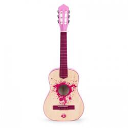 Ecotoys Chitara din lemn cu 6 corzi pentru copii, 86 x 31 cm, Ecotoys HX18026-34 - Roz (EDIHX18026-34PINK) - kidostore