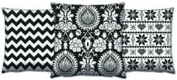 Aberto Design Puha és stílusos párnakészlet (3 részes), 43 x 43 cm | 50% pamut és 50% poliészter, mosható és vasalható, rejtett cipzár, szilikon töltet | Tökéletes otthoni dekorációhoz (84931-417GRV0173)