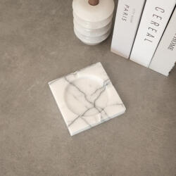 Aberto Design Elegáns fehér hamutartó, 12 x 12 x 2 cm, 100% Sicily Lila Márvány | Stílusos és tartós kialakítás otthoni, irodai vagy kültéri használatra | Tökéletes ajándék ötlet (85647-144ARD1301)