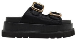 Seven Sandale Flatforme De Piele Pentru Damă Negre U419A8314817 (U419A8314817)