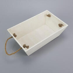  Trapéz alakú fehér dekoláda - kötél füles 15, 5x26cm