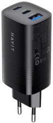 Havit UC20 USB-A / 2x USB-C Hálózati Töltő Adapter 65W - Fekete (UC20 EU) (UC20 EU)