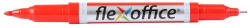 FlexOffice Alkoholos marker, 0, 4/1, 0 mm, kúpos, kétvégű, FLEXOFFICE PM01, piros (FOPM01P) - hezi