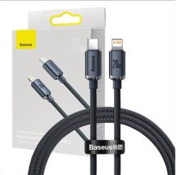 Baseus Crystal USB-C-Lightning kábel, 20W, PD, 1, 2m (fekete) (FD19947)