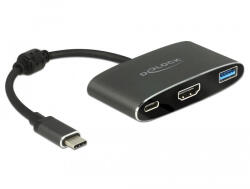 Delock Adapter USB Type-C apa & gt; HDMI anya (DP Alt mód) 4K 30 Hz + USB A-típusú + USB Type-C PD (DL-62991)
