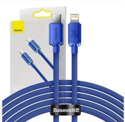 Baseus Crystal Shine USB-C-Lightning kábel, 20W, PD, 2m (kék) - kontaktor