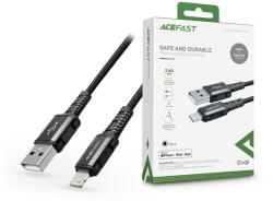 ACEFAST USB-A - Lightning töltő- és adatkábel 1, 2 m-es vezetékkel - 5V/2, 4A - ACEFAST C1-02 Acewire Pro Charging Data Cable - fekete (Apple MFI engedélyes)