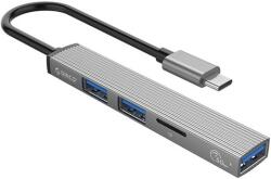 ORICO 1x USB 3.0 + 2x USB 2.0 Hub + kártyaolvasó szürke (AH-12F-GY) (AH-12F-GY) (AH-12F-GY)