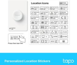 TP-Link TAPO S200D intrerupator inteligent cu baza(NECESITA HUB TAPO), Standarde și Protocoale: 868Mhz / 922MHz, Cerințe de sistem: iOS 10+, Android 5.0+, 86 × 86 × 23.7 mm, alimentare: Baterie CR2032 (TAPO S
