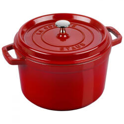 Staub öntöttvas edény| piros | kerek | mély 24 cm | 4, 7l (12502406)