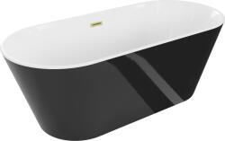 Mexen Flavia 160x75 cm black/white/brushed gold (54031608075-55)