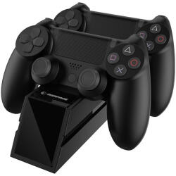 RAMPAGE Gamepad töltő - RP-PS4 (dokkoló 2x PS4 kontroller töltéséhez, fekete) (37089)