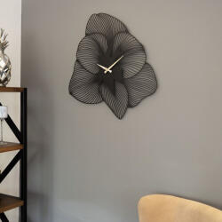 Wallity Elegáns fekete dekoratív fém falióra, 49 x 49 cm | 100% acél (1, 5 mm) | Csendes mechanizmus a békés életterekért | Könnyű 0, 8 kg (87962-507ATP1505)