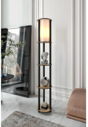 Opviq Elegáns diófa állólámpa, 150 cm Magasság | Kézműves papír és MDF test, PVC kupak (17 cm átmérő) | E27 aljzat, max 40W | Stílusos világítás otthoni és irodai használatra (87632-666PTR1104)
