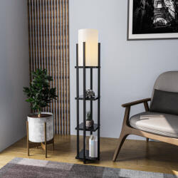 Opviq Modern fekete fali lámpa, MDF ház, 60 x 12 x 33 cm, E27 aljzat (max. 40 W), IP20, dugaszolható, lézerrel vágott kivitel, stílusos és funkcionális világítás bármilyen helyre (86334-892OPV1153)