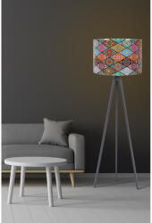 Opviq Stílusos etnikai állólámpa, 145 cm magas, MDF ház, polipropilén sapka (25 cm), E27 foglalat, CE minősítés | Tökéletes Southwestern és Mandala dekorációhoz (87189-390FLH1129)