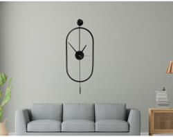 Wallity Elegáns fekete dekoratív fém falióra, 28 x 80 x 7 cm | 100% fém, 2, 5 kg | Stílusos óra modern lakberendezéshez és irodai helyiségekhez (88860-779TCM1104)