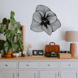 Wallity Elegáns fekete dekoratív fém falióra, 70 x 70 cm | 100% acél, 1, 5 mm vastag | Csendes mechanizmus, könnyű 1, 7 kg | Tökéletes otthoni és irodai dekorációhoz (87966-507ATP1506)