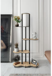 Opviq Elegáns diófa állólámpa, 150 cm Magasság | Kézműves papír és MDF test, PVC kupak (17 cm átmérő) | E27 aljzat, max 40W | Stílusos világítás otthoni és irodai használatra (87635-666PTR1119)