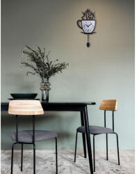 Wallity Elegáns fekete dekoratív fém falióra, 24 x 19 cm (42 cm ingával) | 100% acél, csendes seprőmozgás | Tökéletes otthoni és irodai dekorációhoz (88653-705RGL1101)