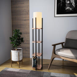 Opviq Modern fekete fali lámpa, MDF ház, 60 x 12 x 33 cm, E27 aljzat (max. 40 W), IP20, dugaszolható, lézerrel vágott kivitel, stílusos és funkcionális világítás bármilyen helyre (86335-892OPV1155)