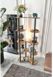 Opviq Elegáns diófa állólámpa, 150 cm magas, kézműves papír és MDF ház, 1 x E27 aljzat (max. 40 W), stílusos világítás a modern lakberendezéshez, IP20 besorolás (87636-666PTR1106)